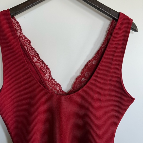 Free People Lace Red Bodysuit - Picture 7 of 8